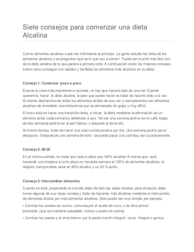 Como iniciar una dieta alcalina Como iniciar una dieta alcalina